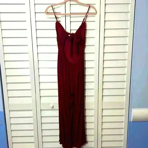 ILLA ILLA Crochet Jumpsuit Size Small Burgundy - Picture 6 of 7